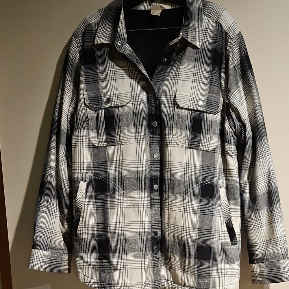 Duluth Trading Co Monochrome Plaid Utility Jacket